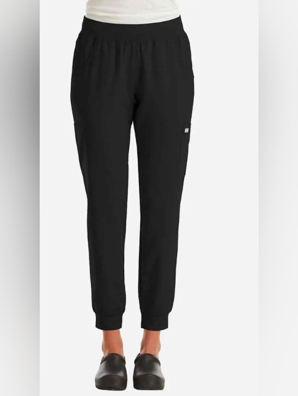 Women's Scrub Jogger Bottoms Maevn Momentum 5092 Black Size Large Petite Pants